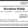Koenig Hermiene 1913-1995 Todesanzeige